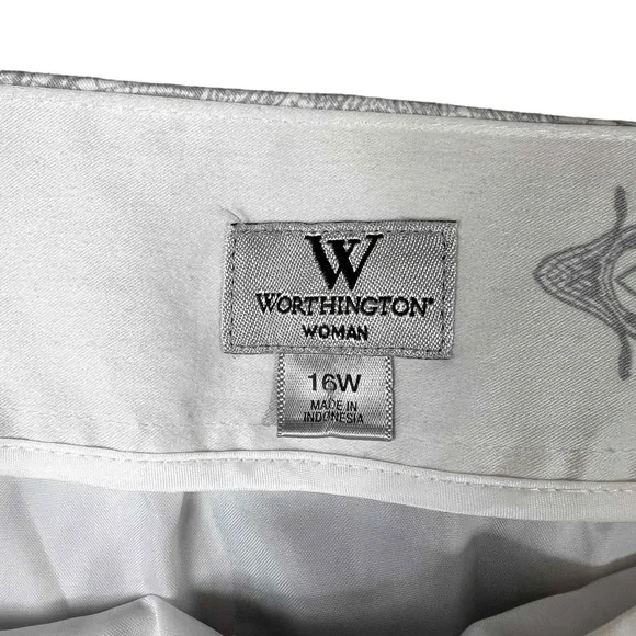 Worthington Womens Blue White Floral Patterned A-line Skirt Size 16W - Picture 2 of 9